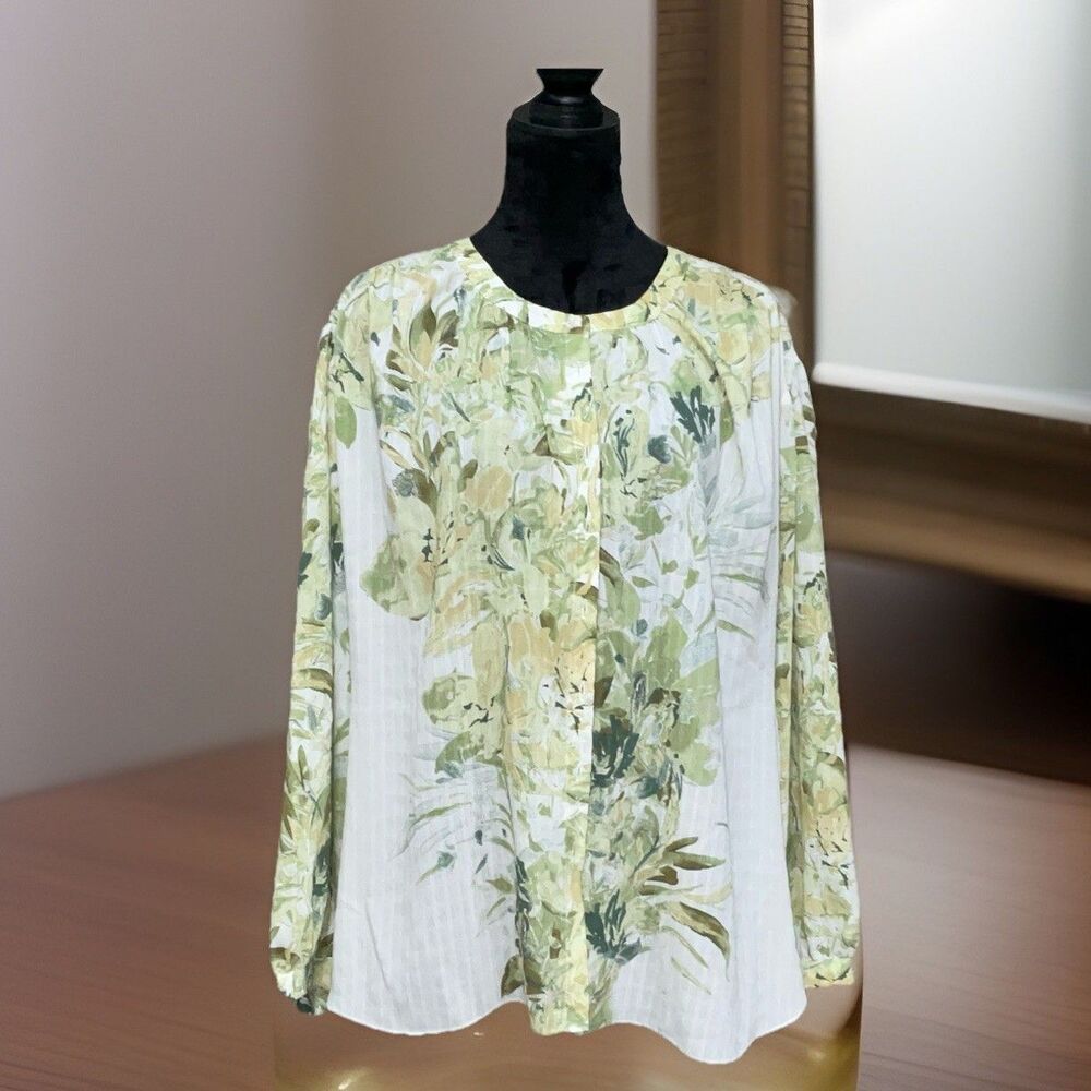 Rose + Olive Women's Blouse With Loose Flowing Sleeves Size XL